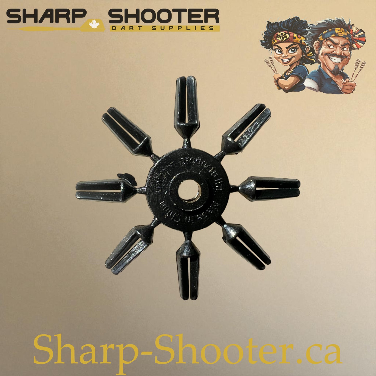 Black plastic dart flight protectors – DP08 – ring of 8 – Sharp Shooter