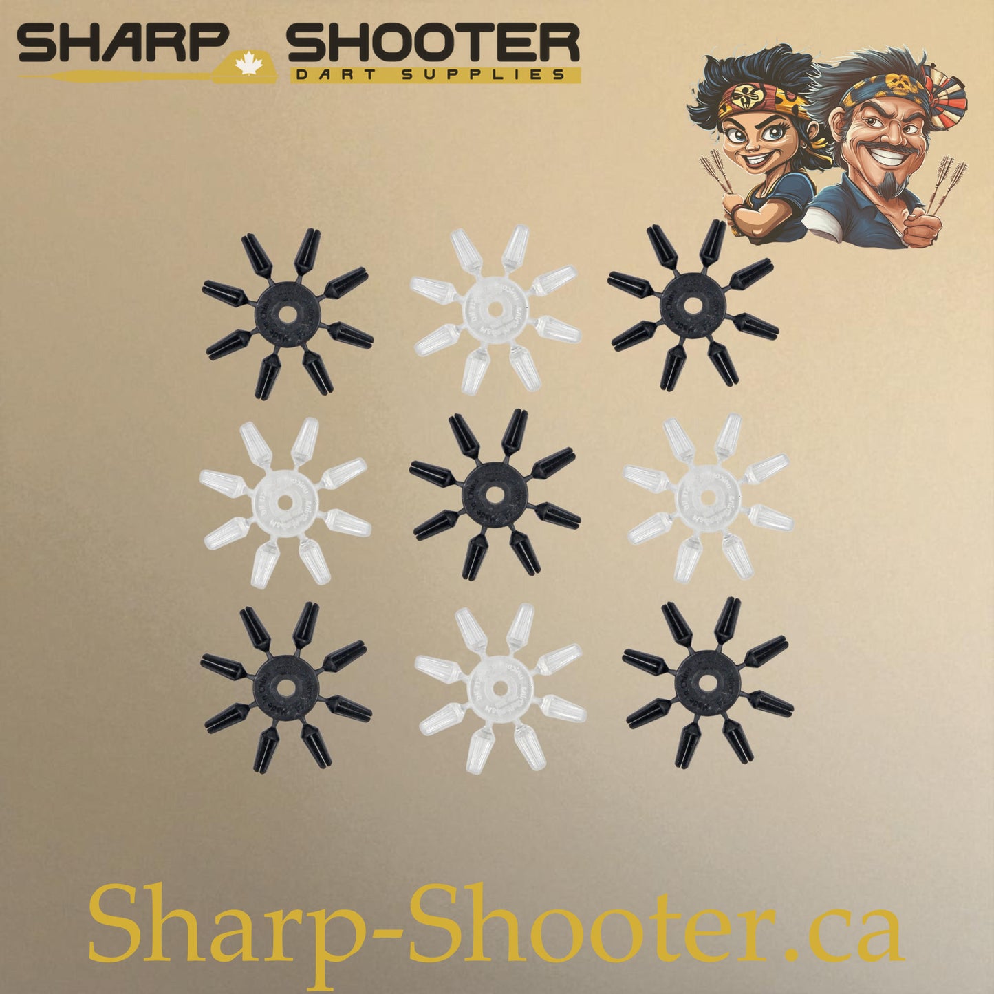 Dart flight protectors DP08 – black and clear options – Sharp Shooter (family)
