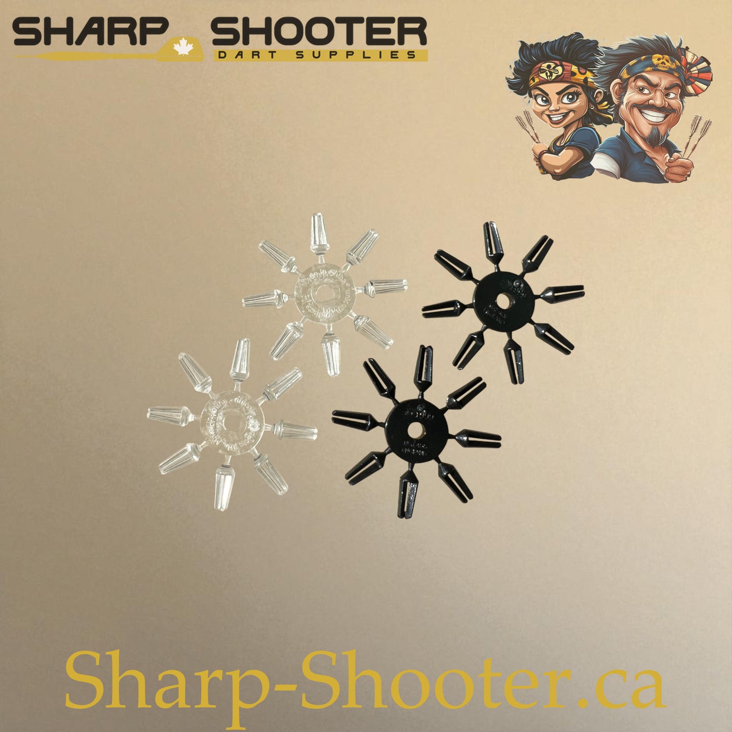 Dart flight protectors DP08 – black and clear options – Sharp Shooter (family)