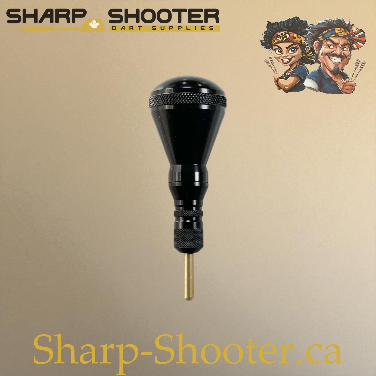 Sharpshooter DP13 Dart Tip Removal Tool in all black, compact and durable extractor for soft-tip dartboard maintenance