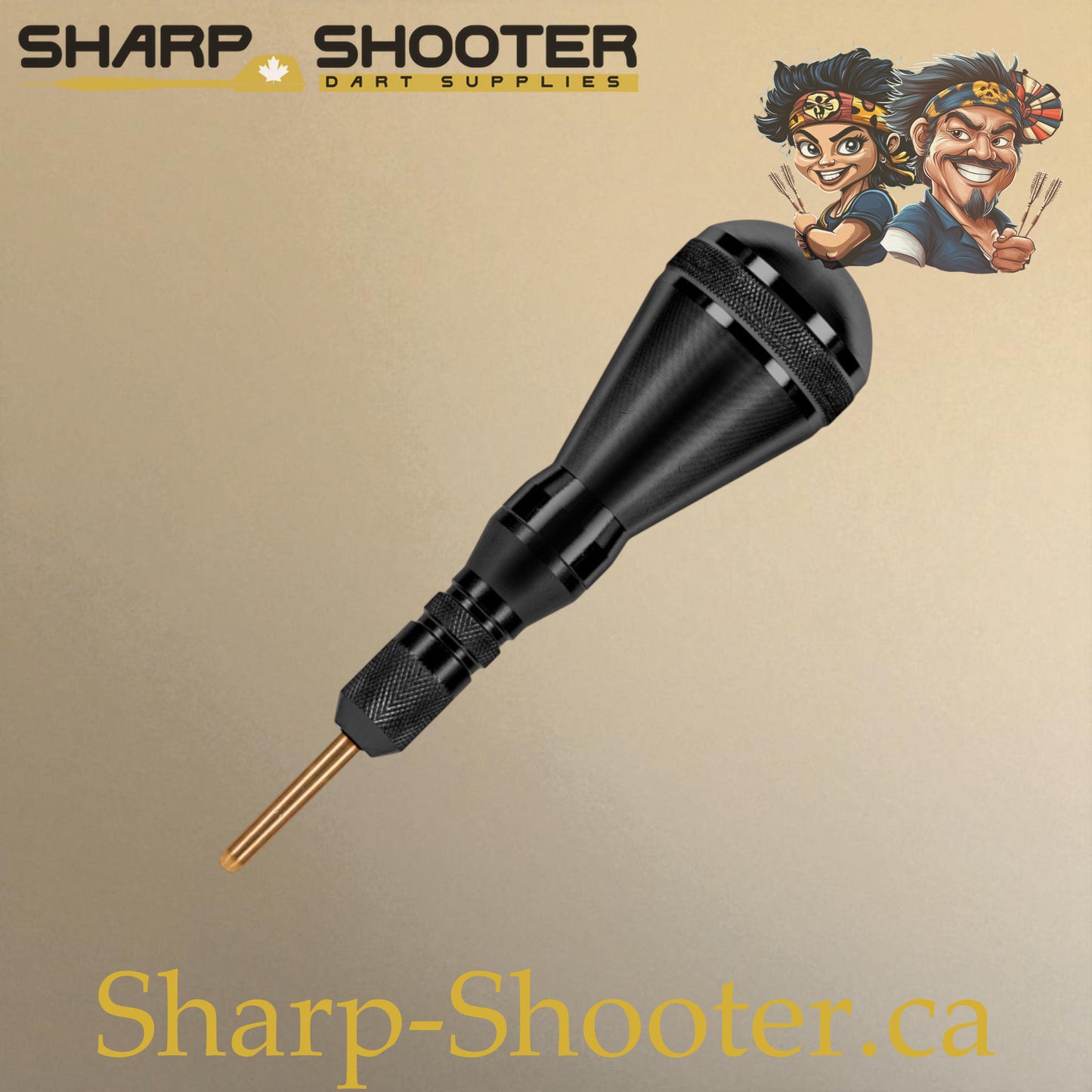 Sharpshooter DP13 Dart Tip Removal Tool in all black, compact and durable extractor for soft-tip dartboard maintenance