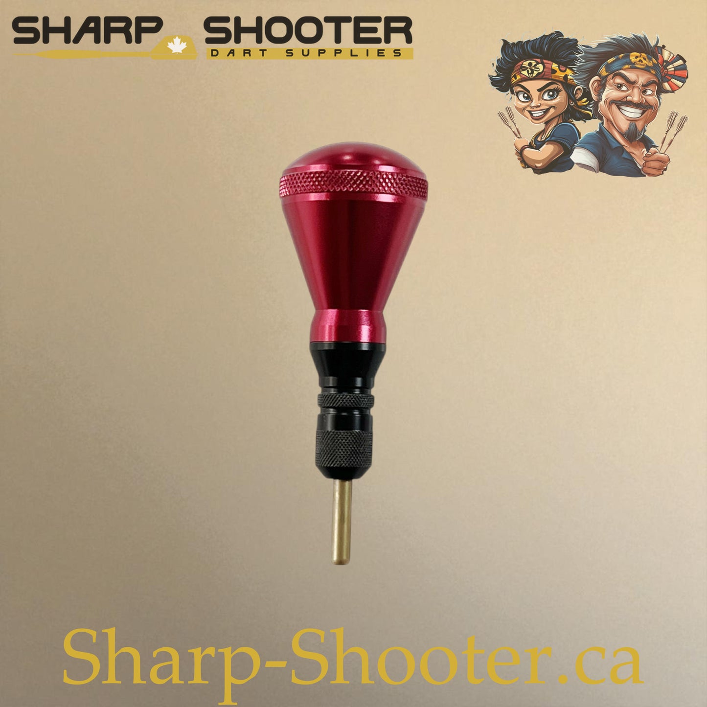 Sharpshooter DP13 Dart Tip Removal Tool in red and black, ergonomic handle with precision extractor for soft-tip dartboard repair
