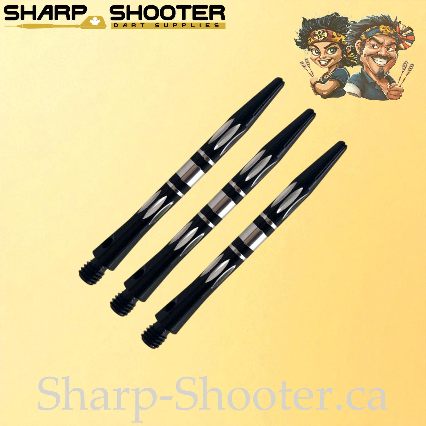 Aegis – DS19 – Aluminum Dart Shaft – 51mm – Black – Diamond Cut – 3 Pack