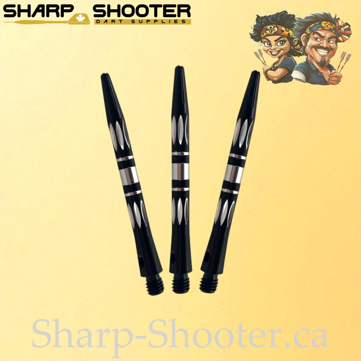 Aegis – DS19 – Aluminum Dart Shaft – 51mm – Black – Diamond Cut – 3 Pack