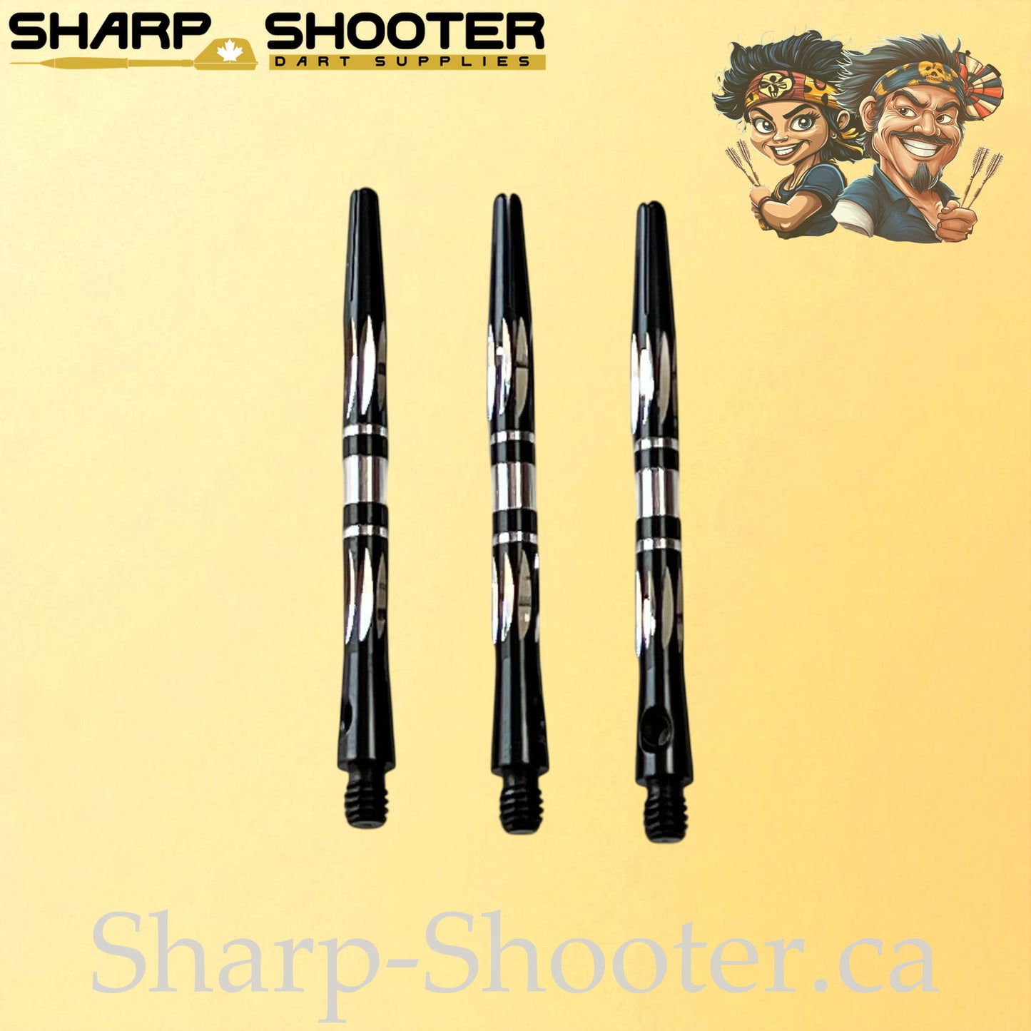 Aegis – DS19 – Aluminum Dart Shaft – 51mm – Black – Diamond Cut – 3 Pack