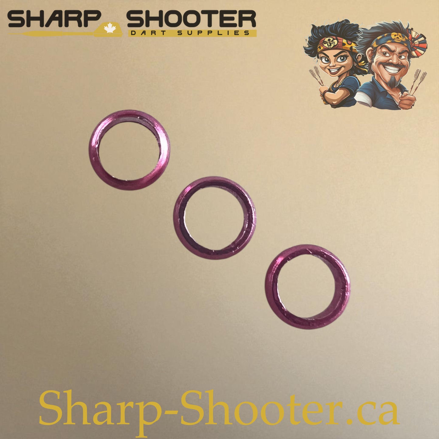 Sharpshooter Aluminum Shaft Rings – DP28 – For Plastic Shafts – 3 Pack – 6 Colors