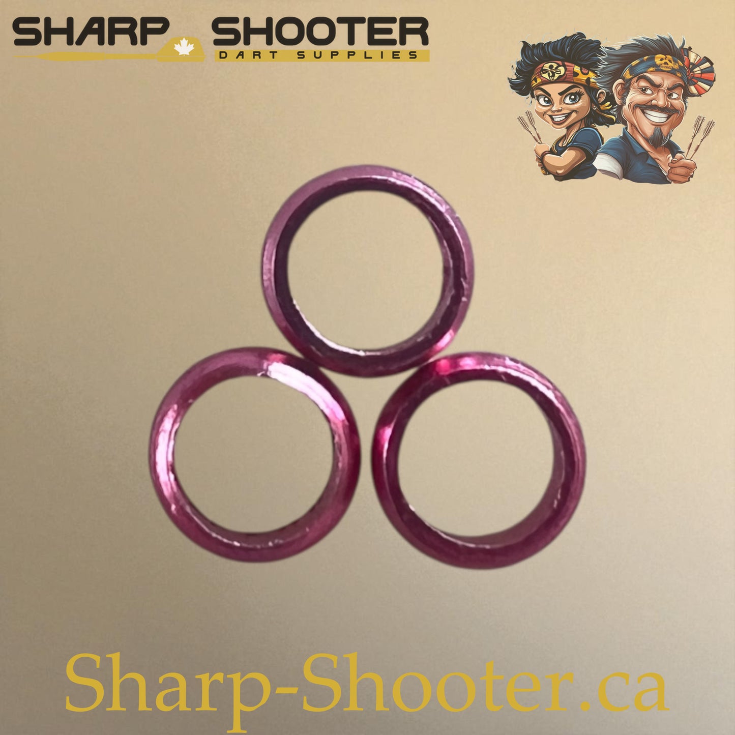 Sharpshooter Aluminum Shaft Rings – DP28 – For Plastic Shafts – 3 Pack – 6 Colors