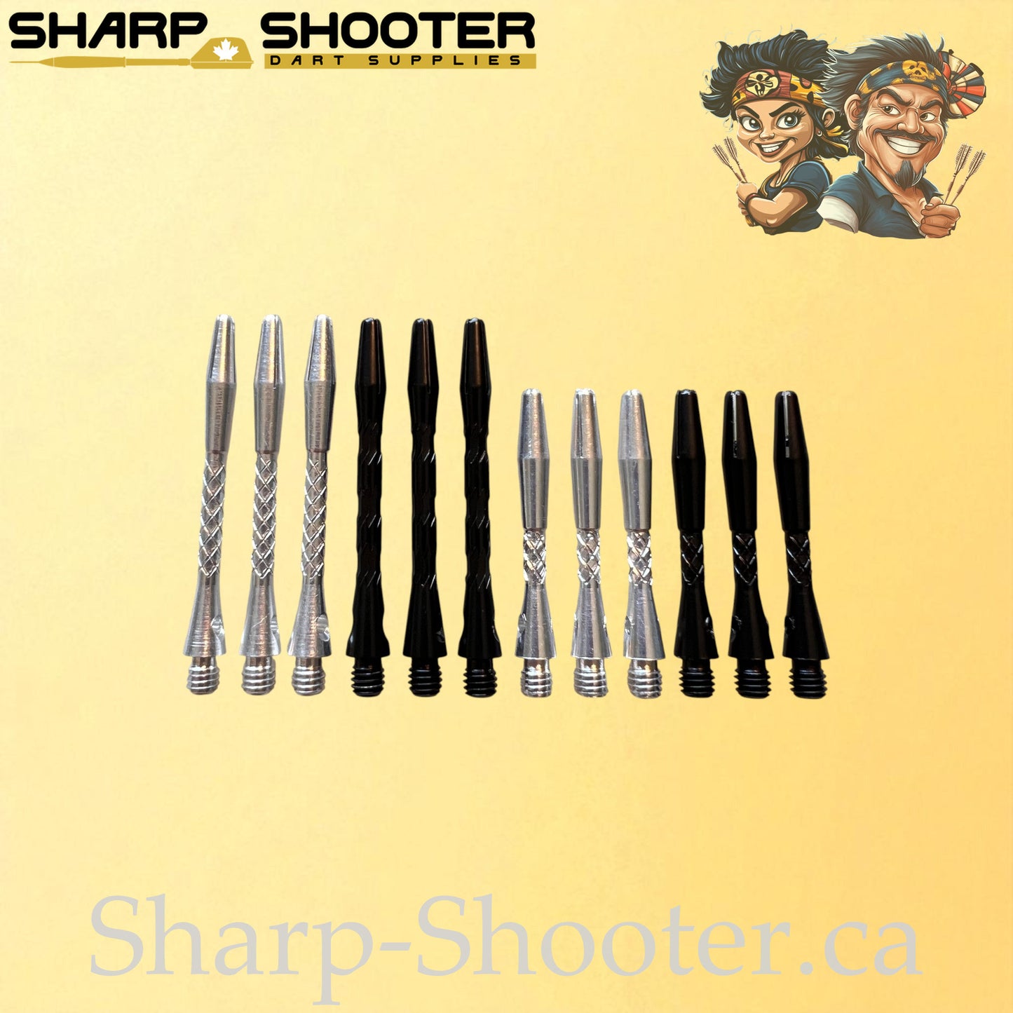 Armor – DS21 – Aluminum Dart Shaft – 35mm & 45mm – Black & Silver – 3 Pack