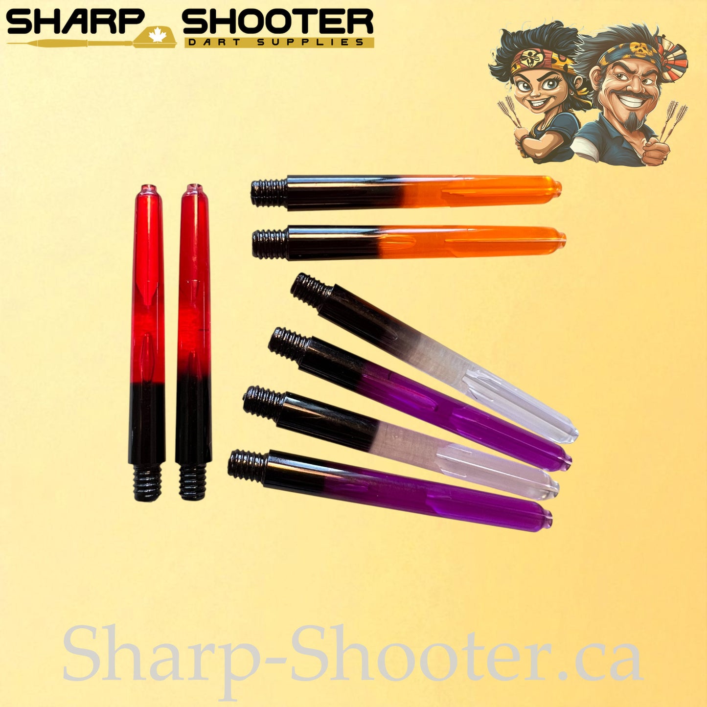 Aura – DS26 – Plastic Dart Shaft – 35mm / 41mm / 48mm – Fade Color – 3 Pack