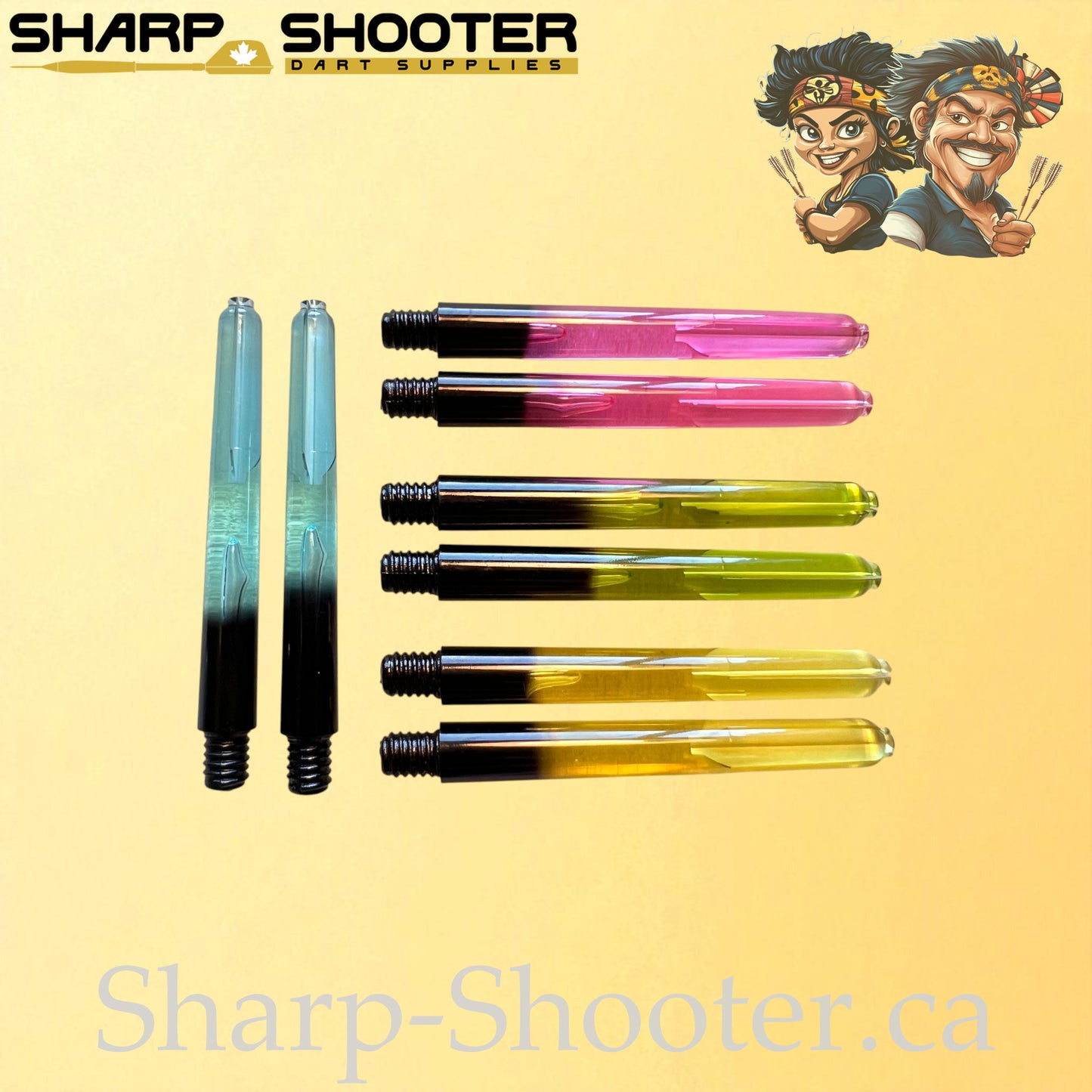 Aura – DS26 – Plastic Dart Shaft – 35mm / 41mm / 48mm – Fade Color – 3 Pack