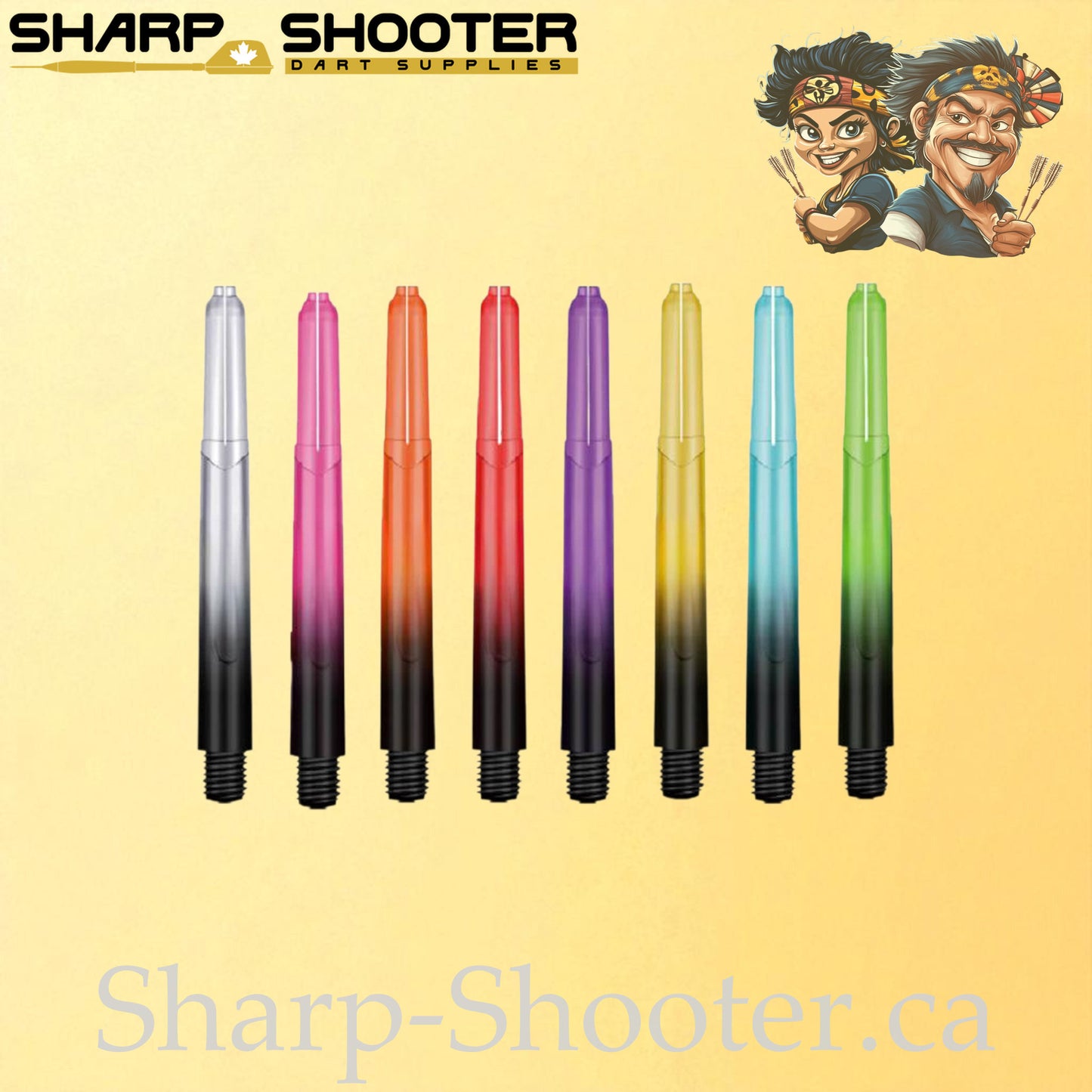 Aura – DS26 – Plastic Dart Shaft – 35mm / 41mm / 48mm – Fade Color – 3 Pack