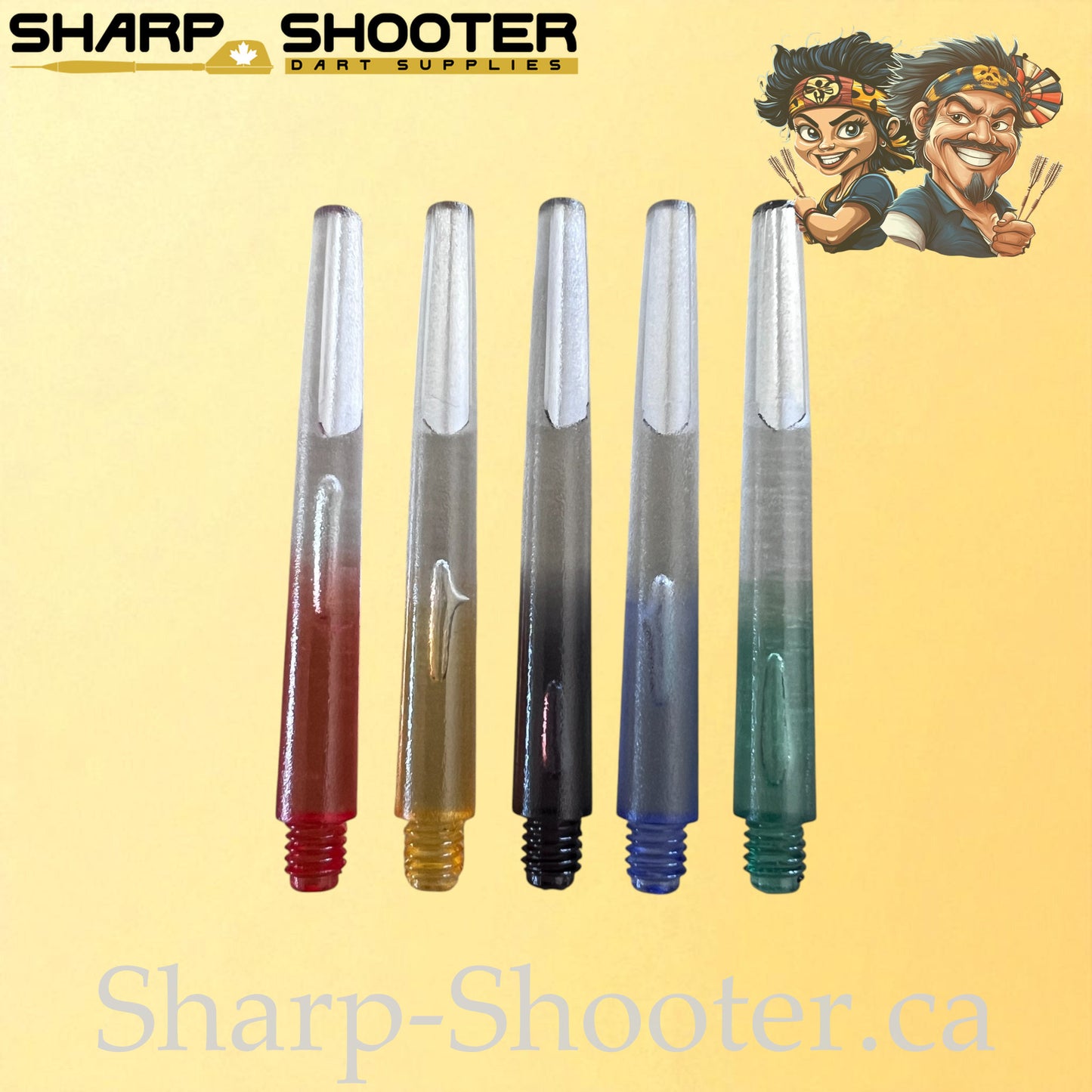 Eclipse – DS03 – Plastic Dart Shaft – 45mm – Color Fade to Clear – 3 Pack