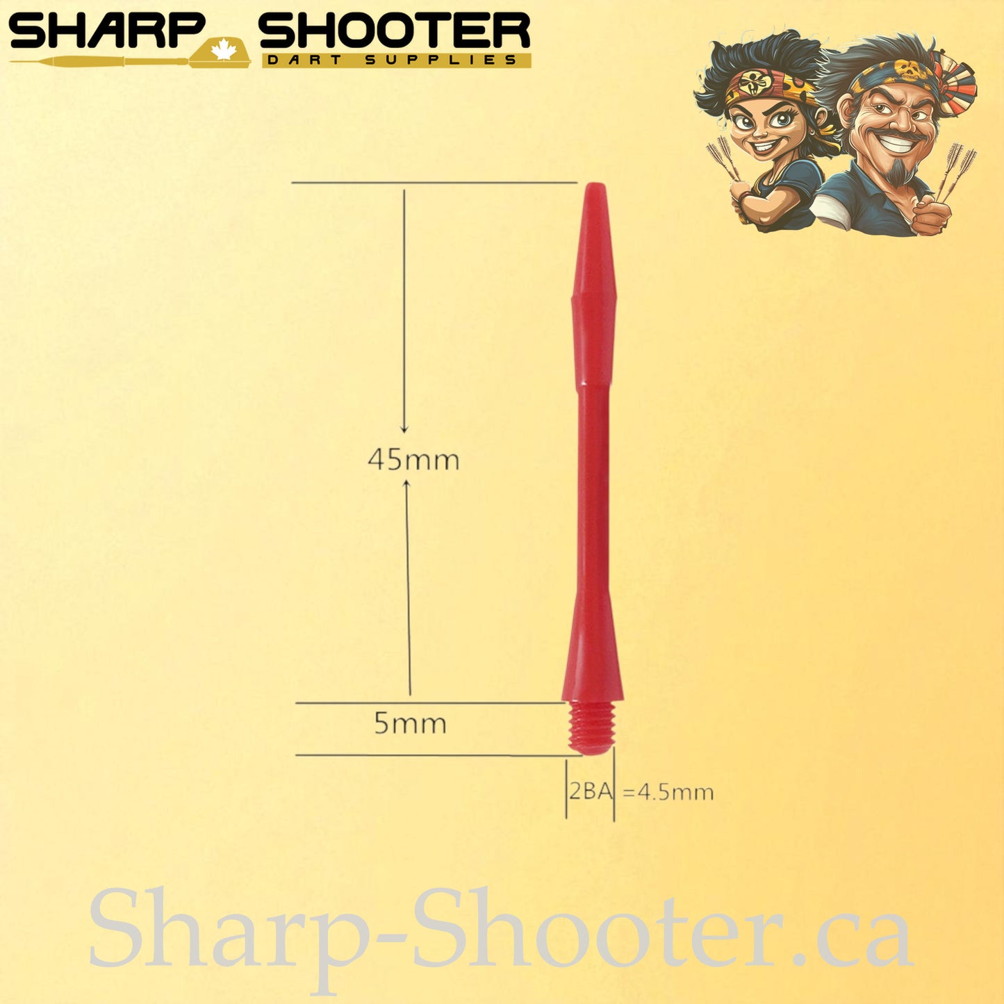 Swift – DS05 – Plastic Dart Shaft – 45mm – Slim Design, Solid Color – 3 Pack