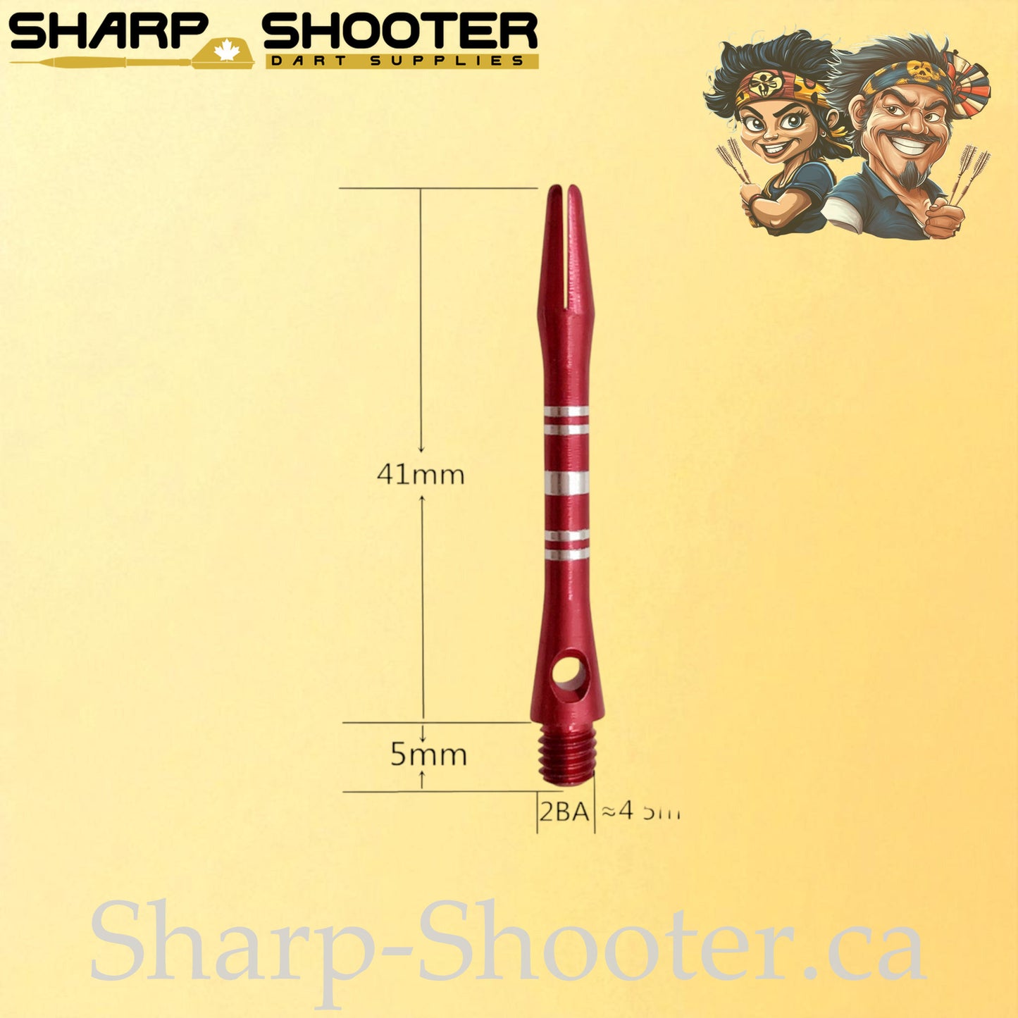 Sonata – DS07 – Aluminum Dart Shaft – 41mm – Engraved – 3 Pack