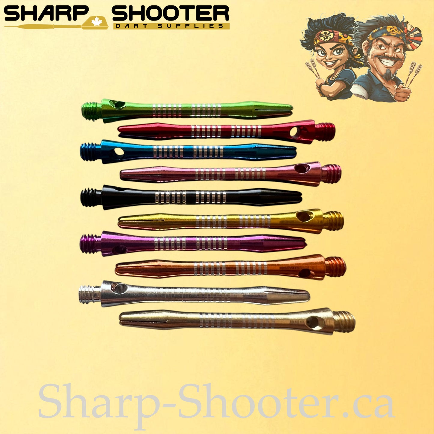 Tempo- DS08 – Aluminum Dart Shaft 45mm- Tapered Engraved – 3 Pack