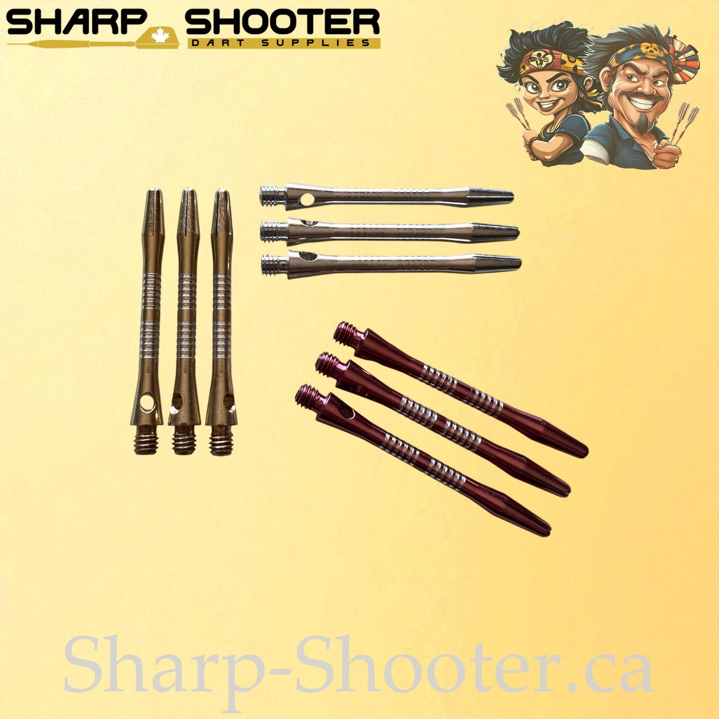 Tempo- DS08 – Aluminum Dart Shaft 45mm- Tapered Engraved – 3 Pack