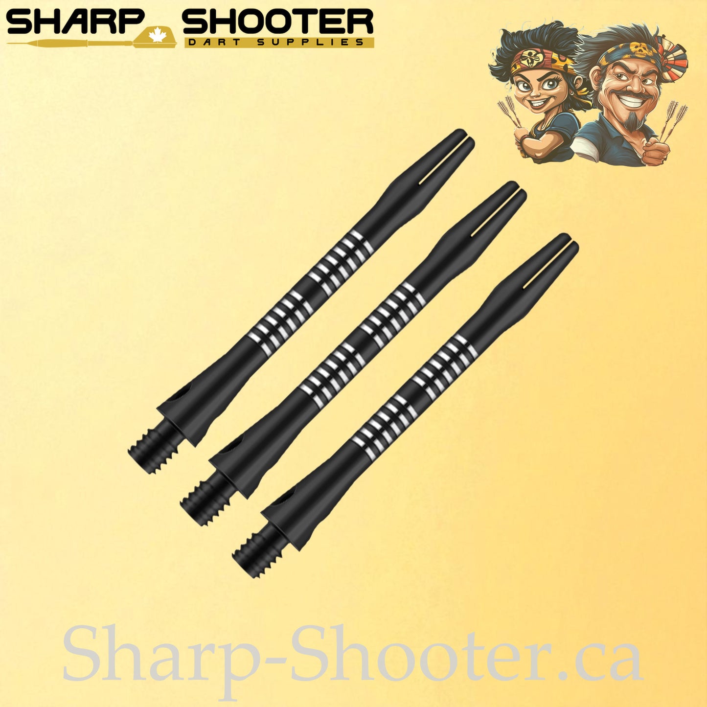Tempo- DS08 – Aluminum Dart Shaft 45mm- Tapered Engraved – 3 Pack