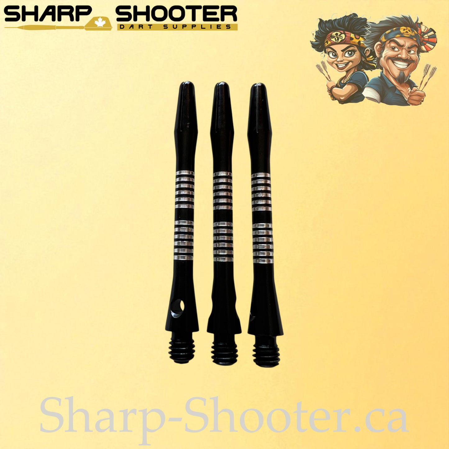 Tempo- DS08 – Aluminum Dart Shaft 45mm- Tapered Engraved – 3 Pack