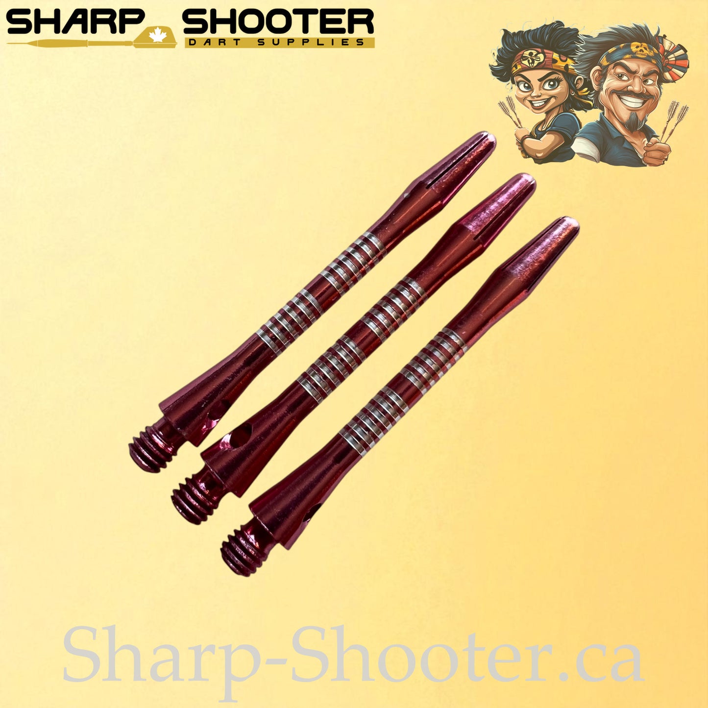 Tempo- DS08 – Aluminum Dart Shaft 45mm- Tapered Engraved – 3 Pack