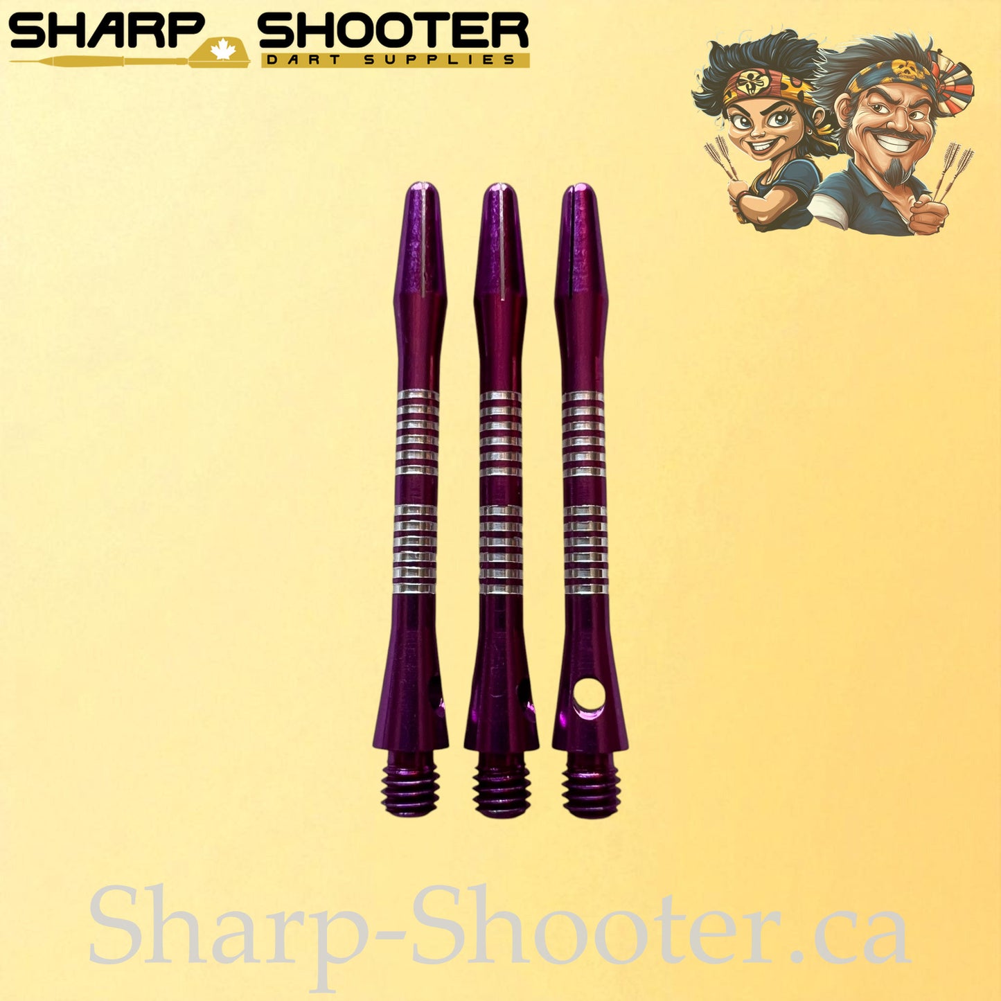 Tempo- DS08 – Aluminum Dart Shaft 45mm- Tapered Engraved – 3 Pack