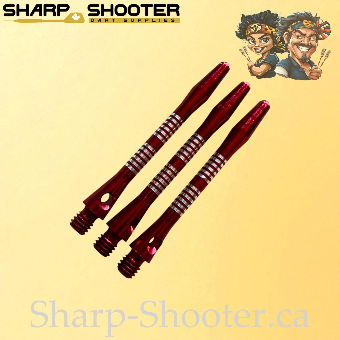 Tempo- DS08 – Aluminum Dart Shaft 45mm- Tapered Engraved – 3 Pack