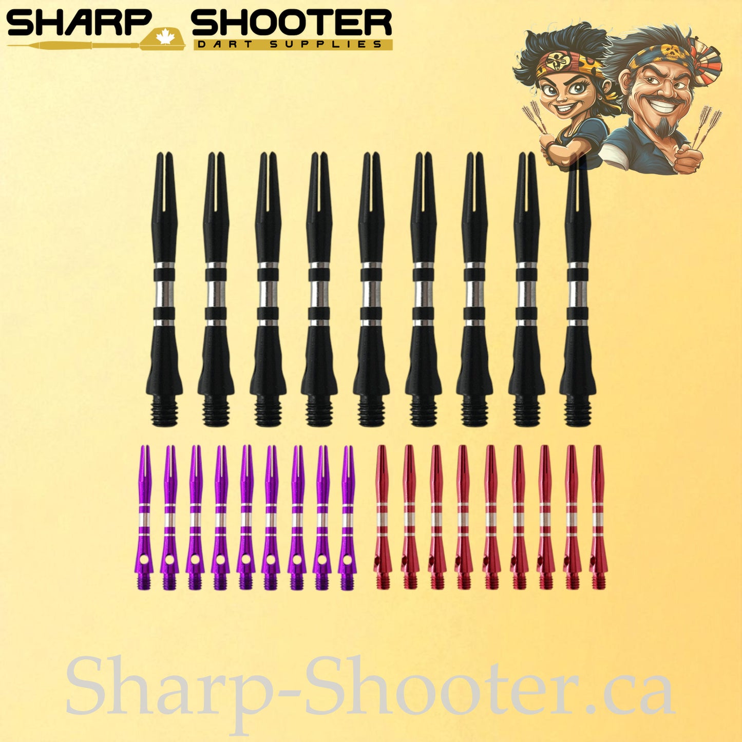 Aluminum Dart Shaft – DS10 – Compact Engraved – 38mm – 3 Pack
