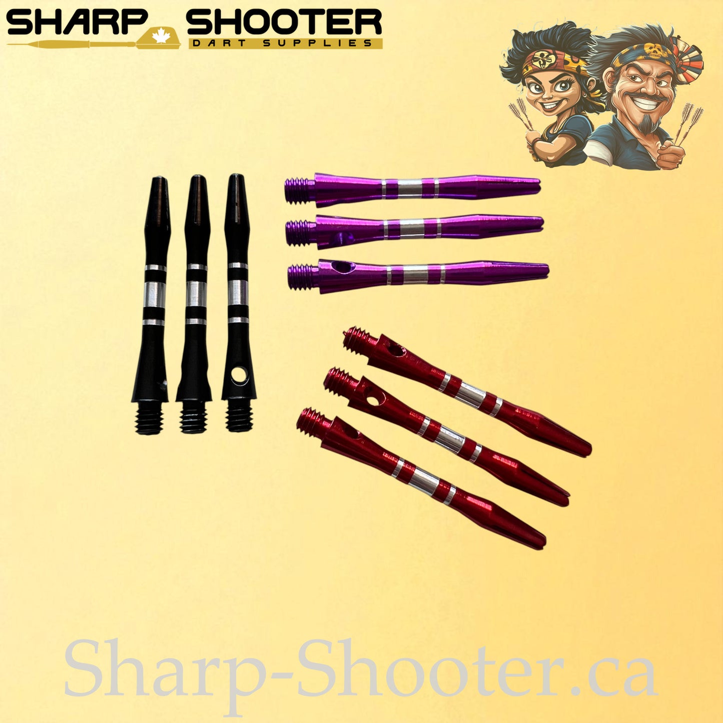 Aluminum Dart Shaft – DS10 – Compact Engraved – 38mm – 3 Pack