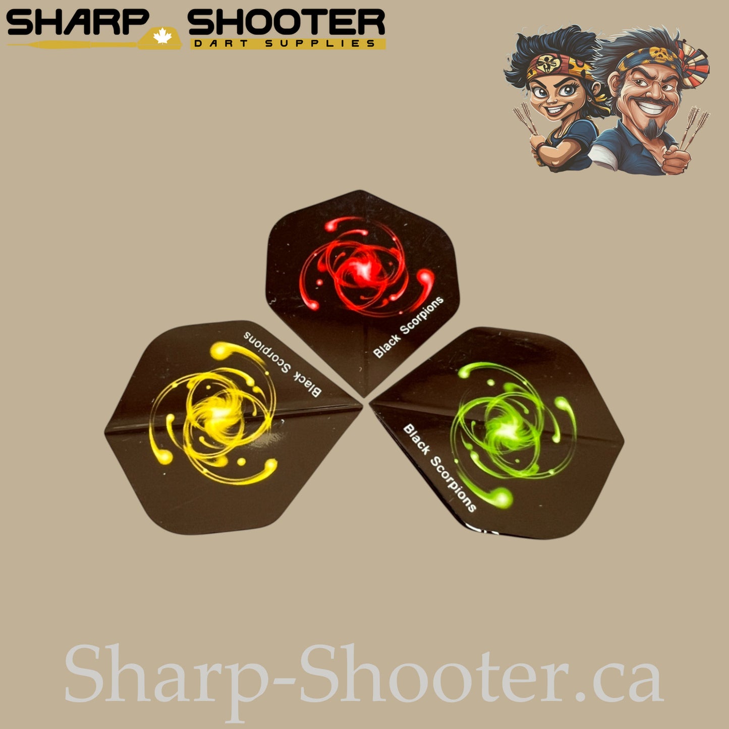 Atom Dart Flights – PVC – Standard Shape – 75 Micron – 3 Pack