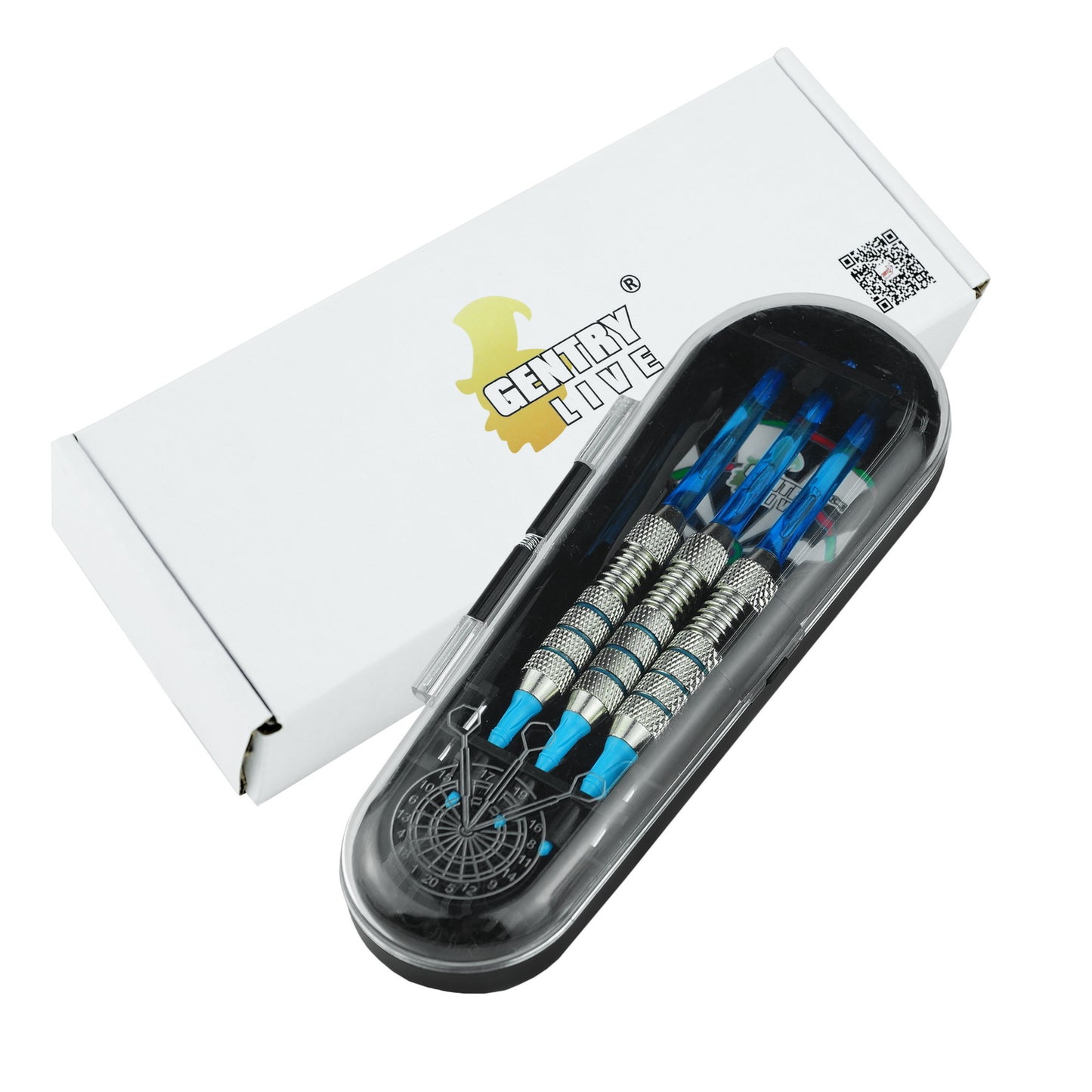 GB-005 – Soft Tip Dart Set – Silver Barrel with Green Tips – 19.5g