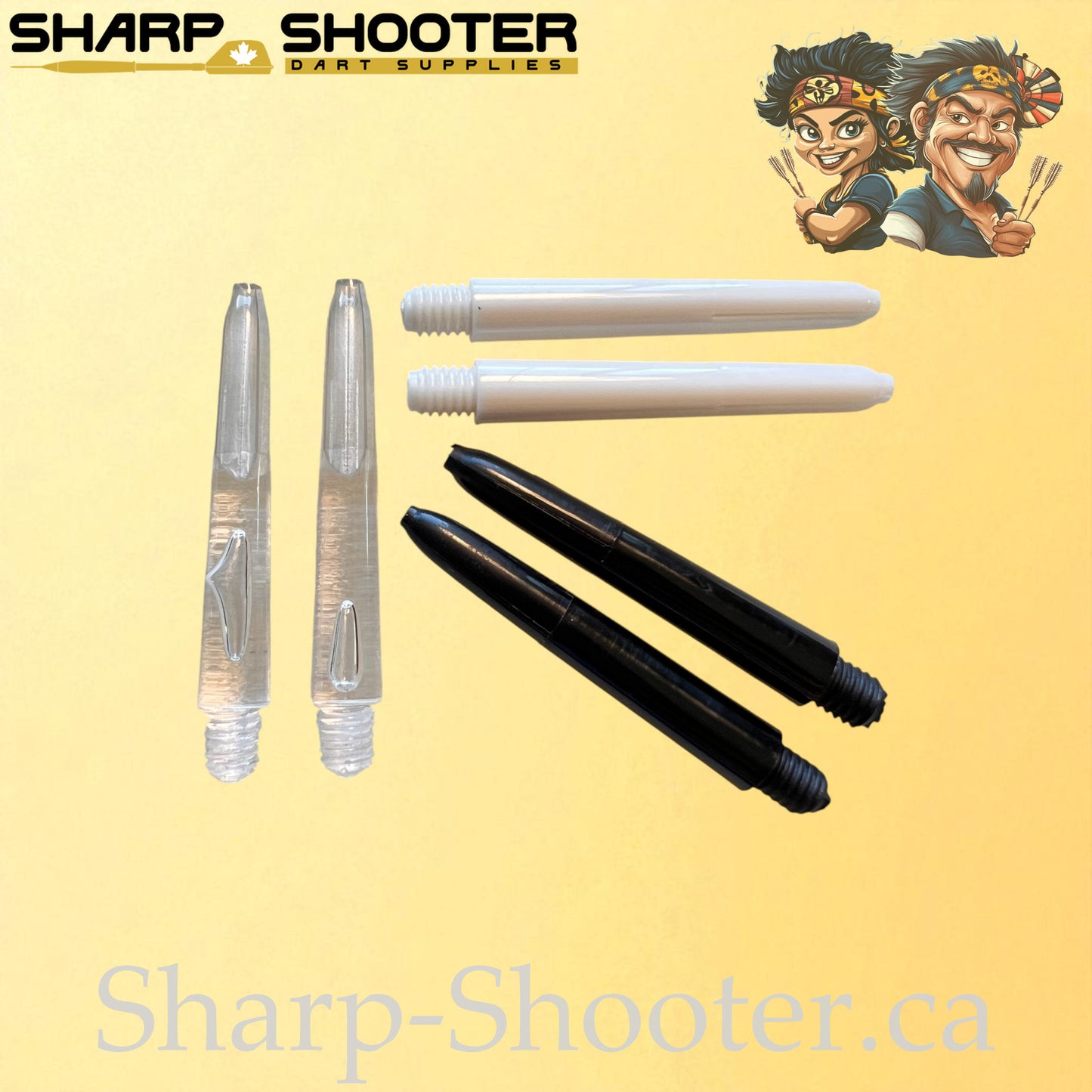 Glide – DS31 – Plastic Dart Shaft – 35mm – Solid & Transparent Mix – 3 Pack