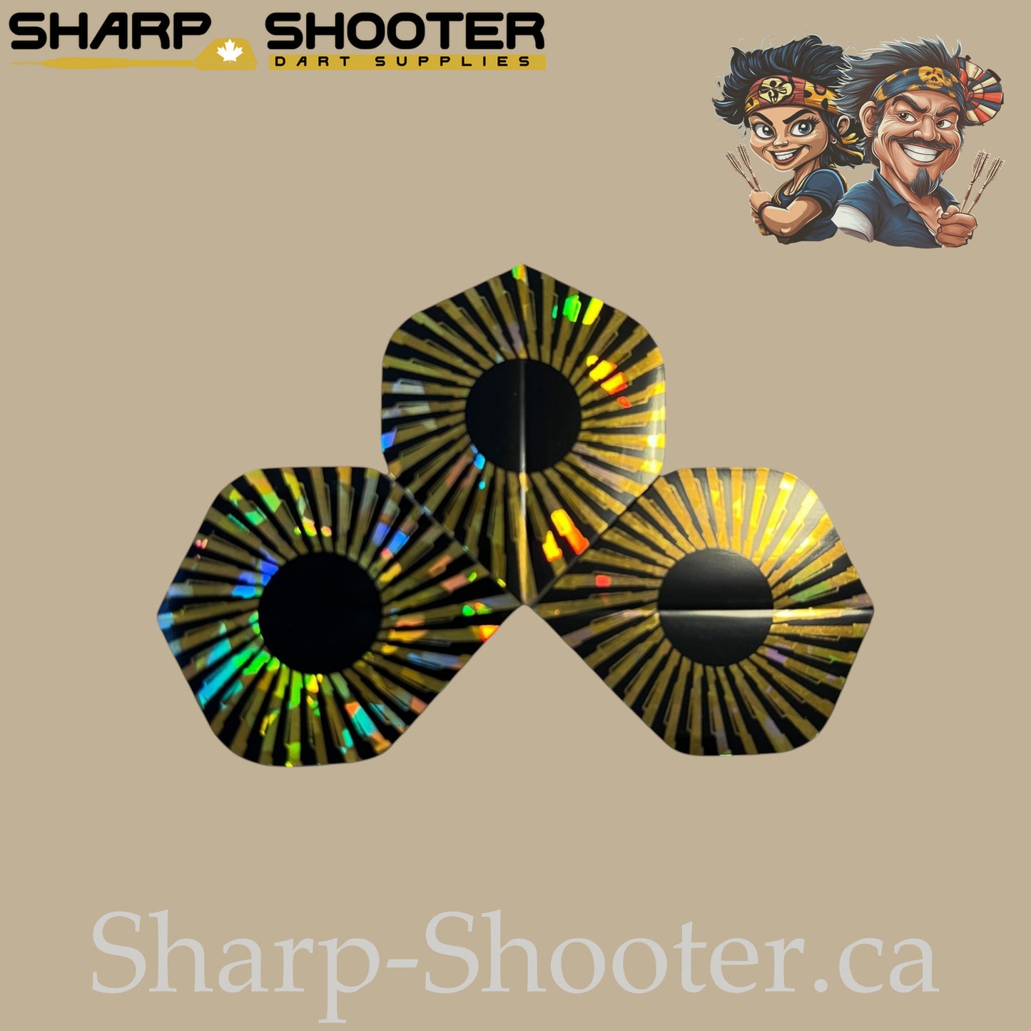 Golden Eye 007 – Laser Standard Dart Flights 3-Pack (PVC, 75 Micron)