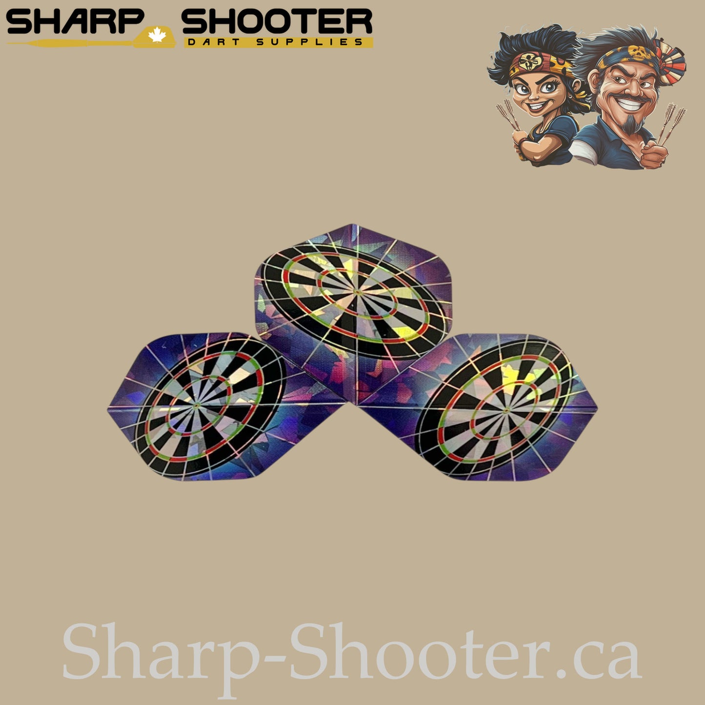 Darts Themed Flights – Laser Cut- PET– Standard Shape – 75 Micron – 3 Pack