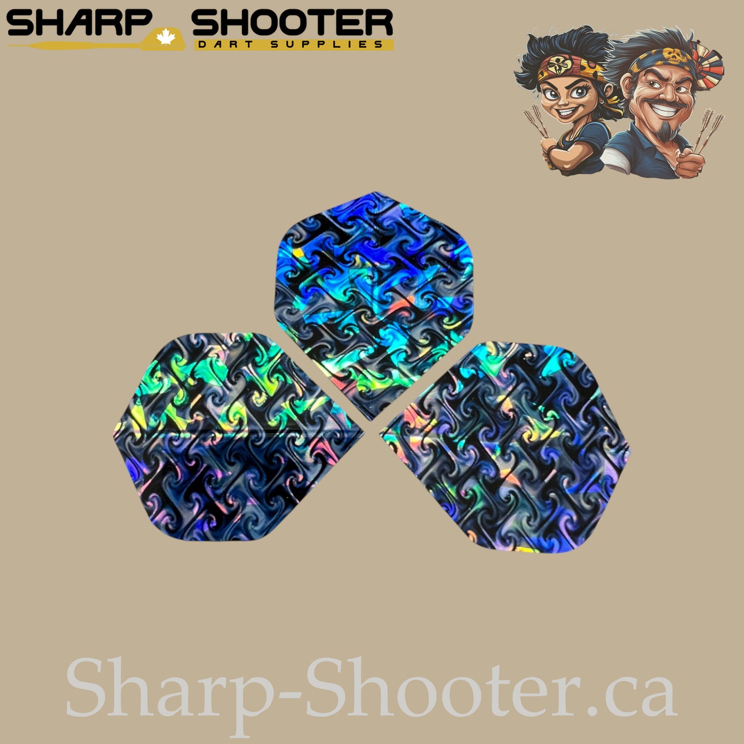 Glacier Break – Laser Standard Dart Flights 3-Pack (PVC, 75 Micron)