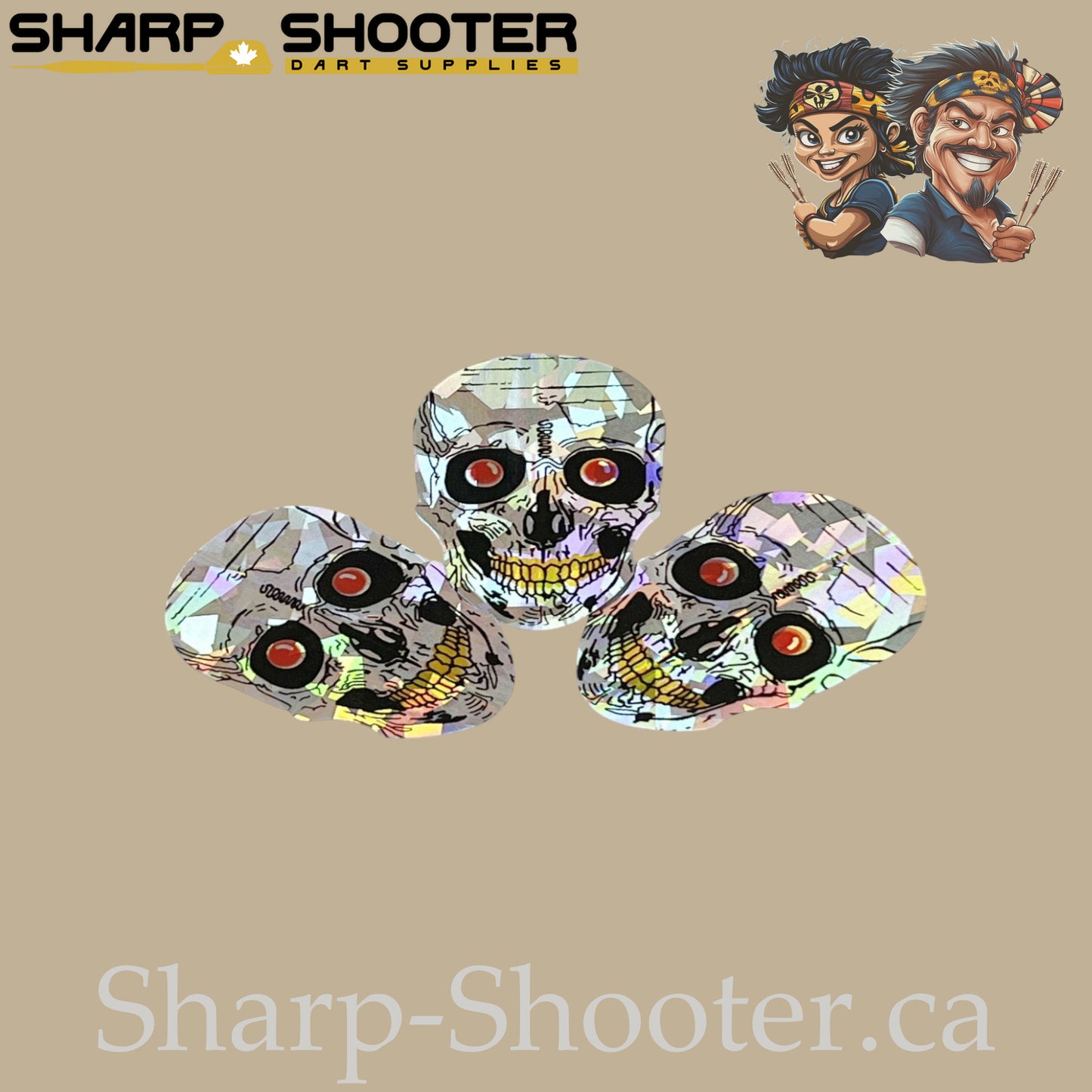 Red Reaper Dart Flights – Laser Cut – Skull Shape – 75 Micron – 3 Pack