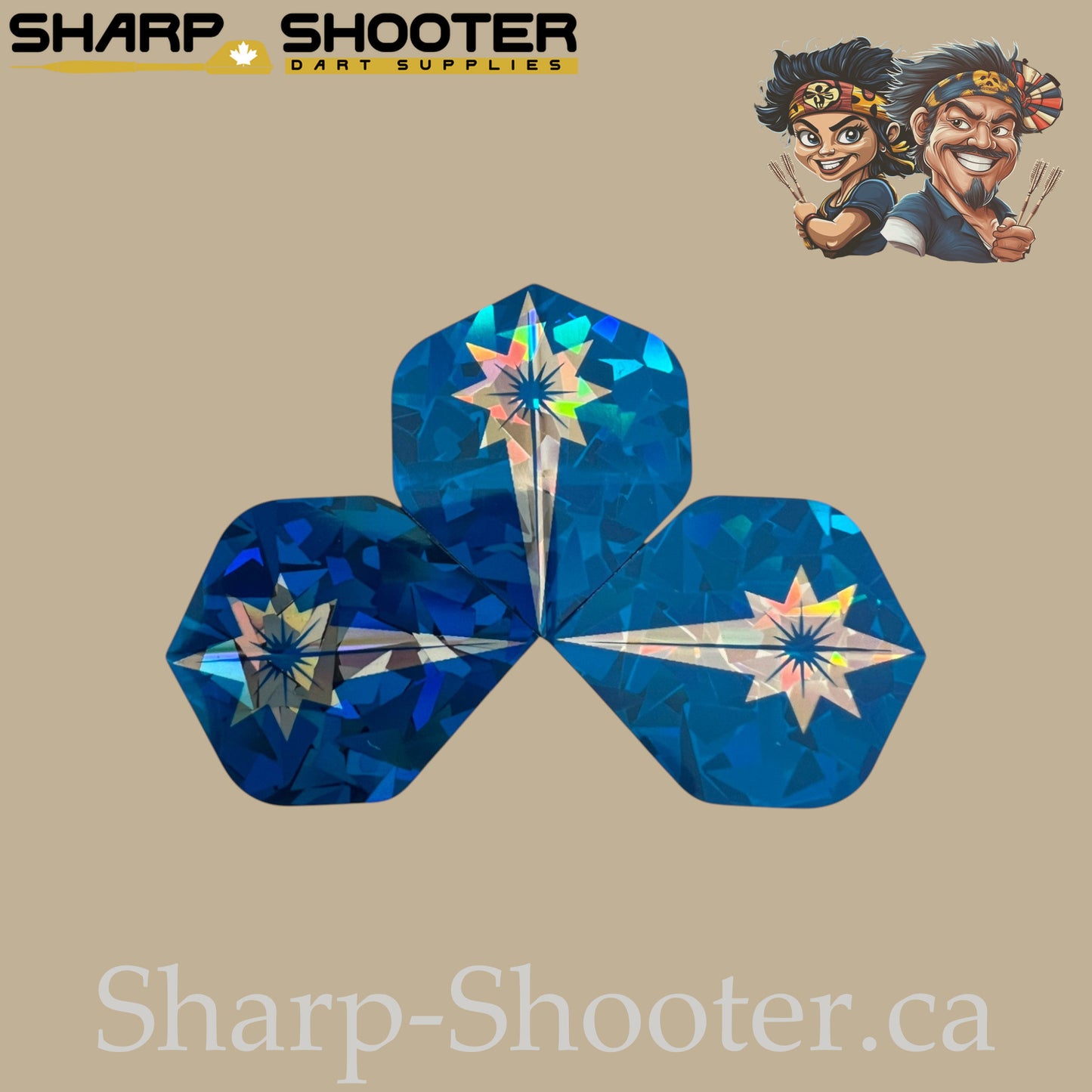 Silver Star Family – PVC Laser Standard Dart Flights 3 Pack