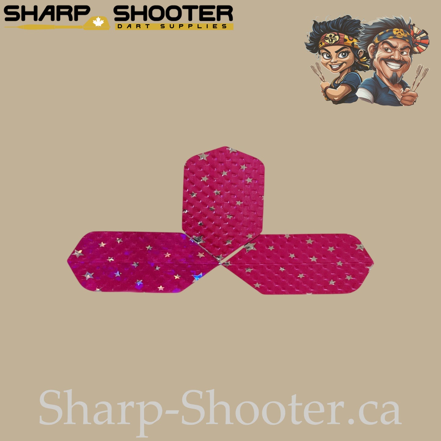 Pink Nova – Laser Slim Dart Flights 3-Pack (PVC, 75 Micron)