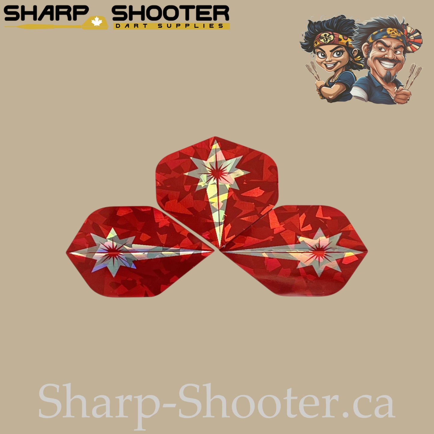 Silver Star Family – PVC Laser Standard Dart Flights 3 Pack