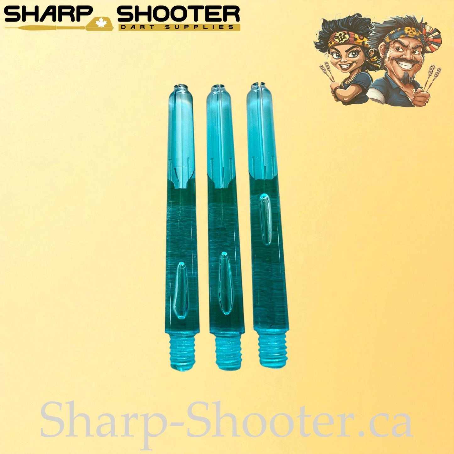 Neon – DS25 – Plastic Dart Shafts – 35mm / 41mm / 48mm – Translucent Neon – 3 Pack