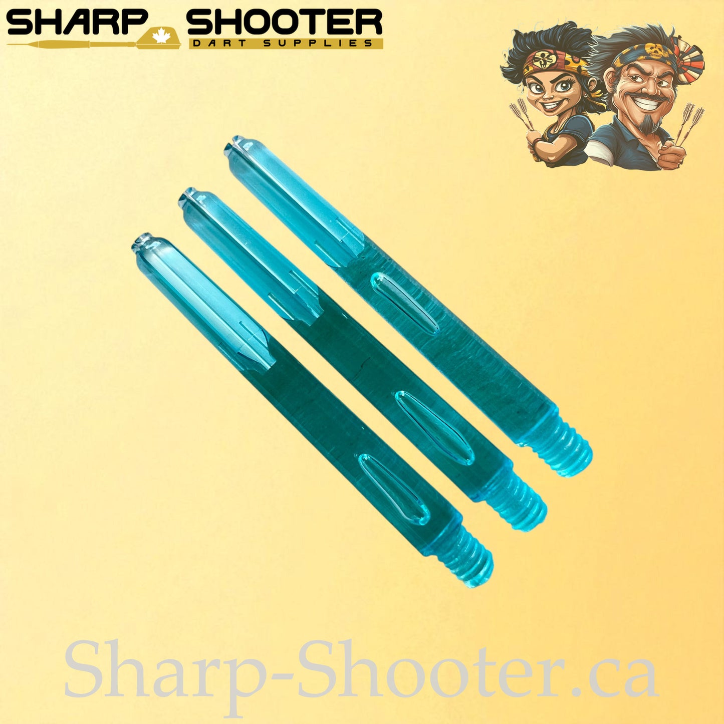Neon – DS25 – Plastic Dart Shafts – 35mm / 41mm / 48mm – Translucent Neon – 3 Pack
