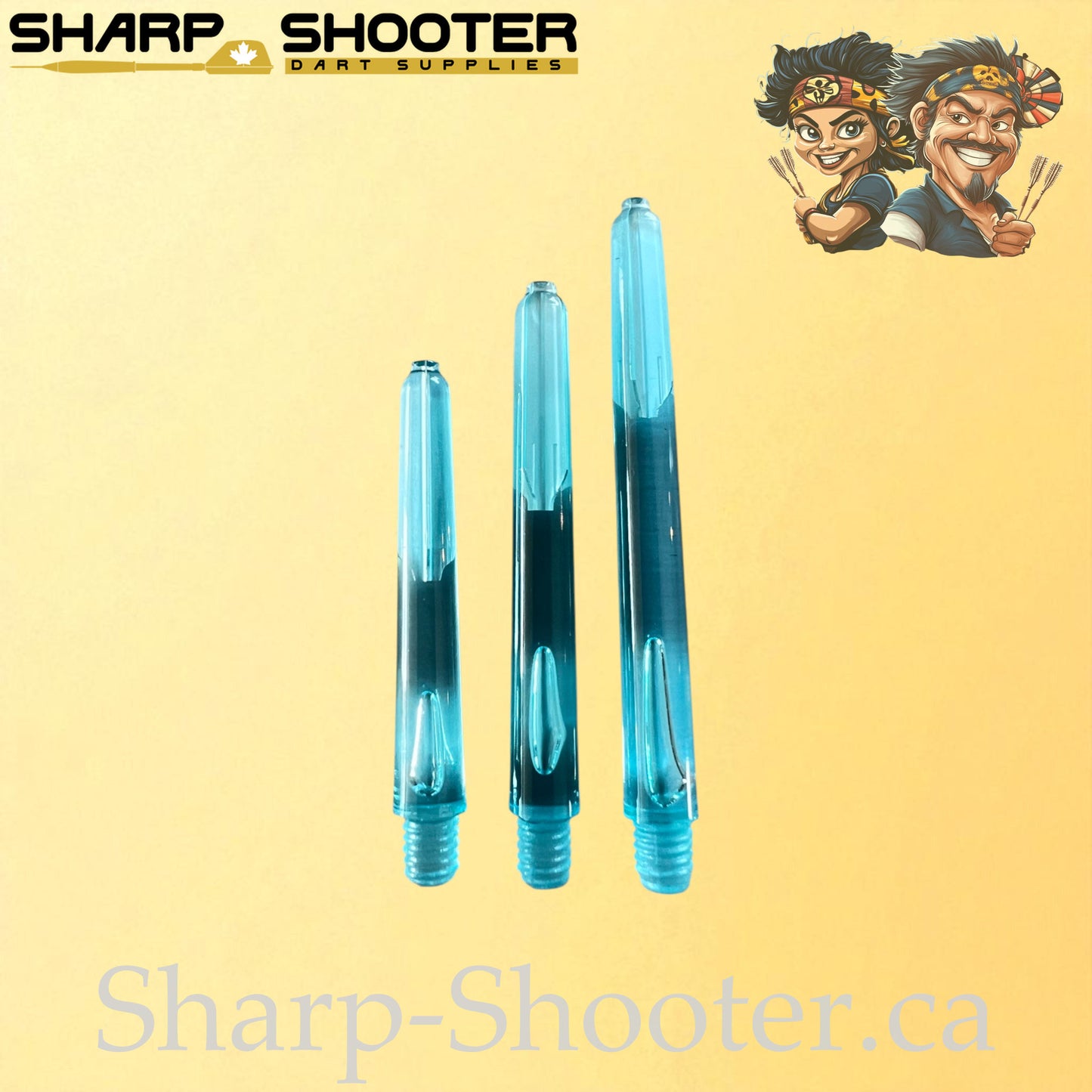 Neon – DS25 – Plastic Dart Shafts – 35mm / 41mm / 48mm – Translucent Neon – 3 Pack