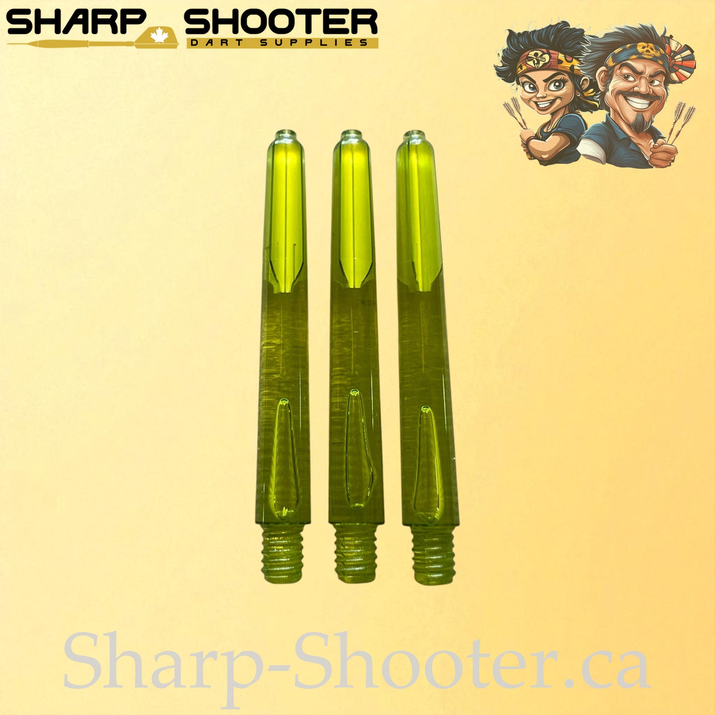 Neon – DS25 – Plastic Dart Shafts – 35mm / 41mm / 48mm – Translucent Neon – 3 Pack