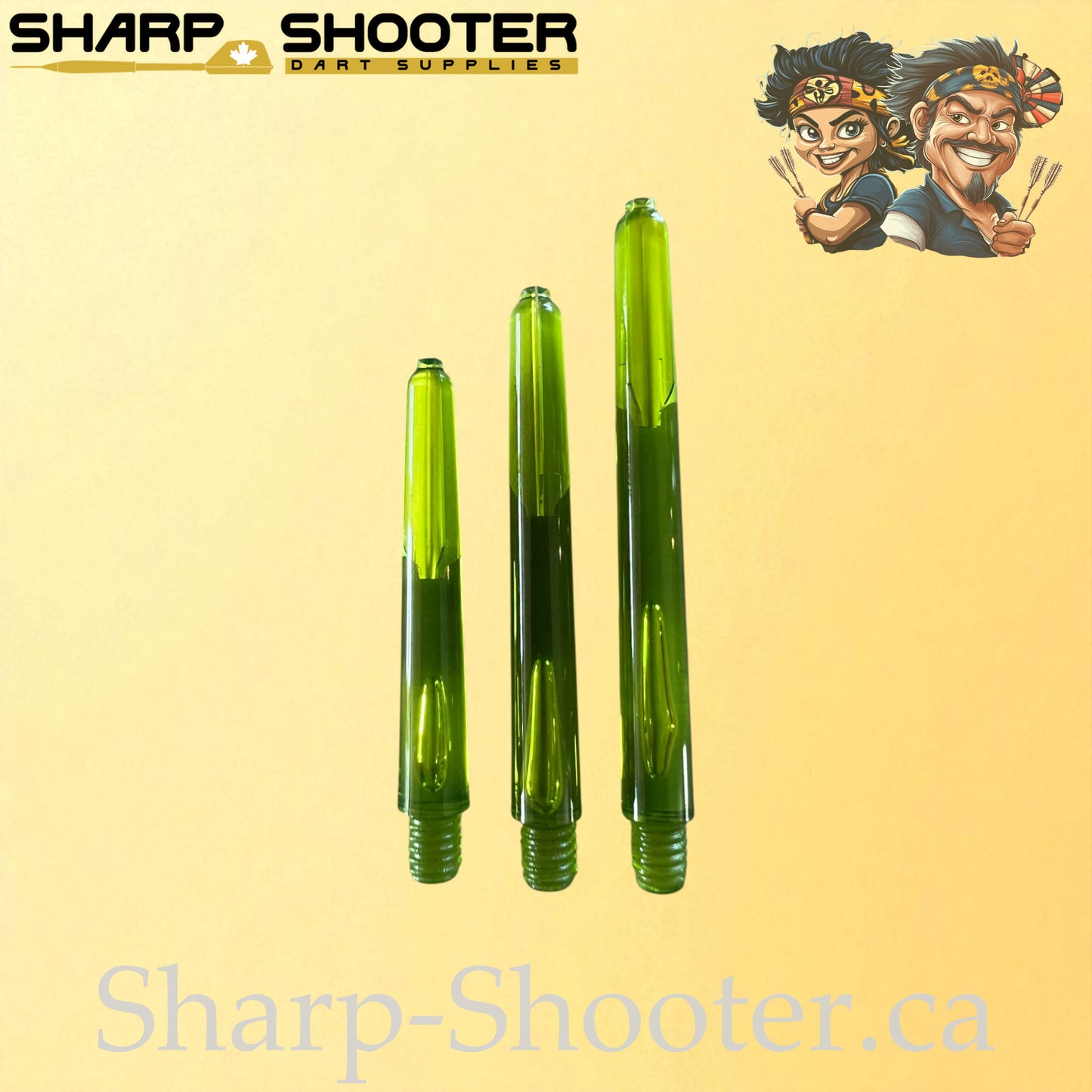 Neon – DS25 – Plastic Dart Shafts – 35mm / 41mm / 48mm – Translucent Neon – 3 Pack