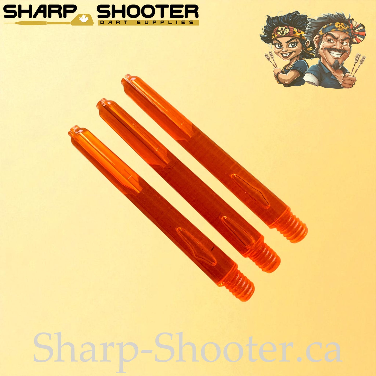Neon – DS25 – Plastic Dart Shafts – 35mm / 41mm / 48mm – Translucent Neon – 3 Pack