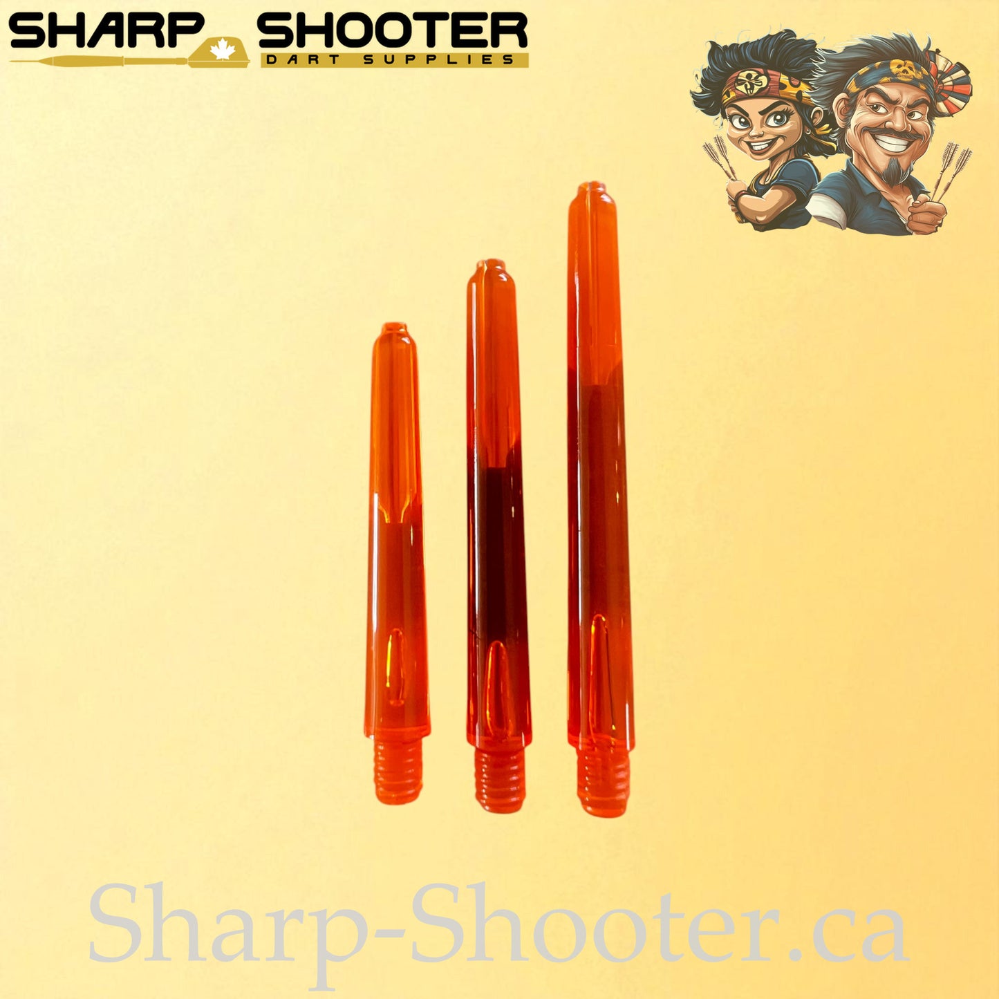 Neon – DS25 – Plastic Dart Shafts – 35mm / 41mm / 48mm – Translucent Neon – 3 Pack