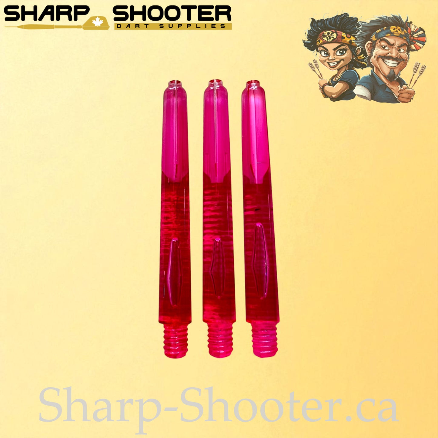 Neon – DS25 – Plastic Dart Shafts – 35mm / 41mm / 48mm – Translucent Neon – 3 Pack