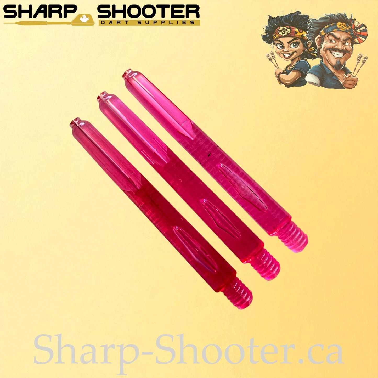 Neon – DS25 – Plastic Dart Shafts – 35mm / 41mm / 48mm – Translucent Neon – 3 Pack