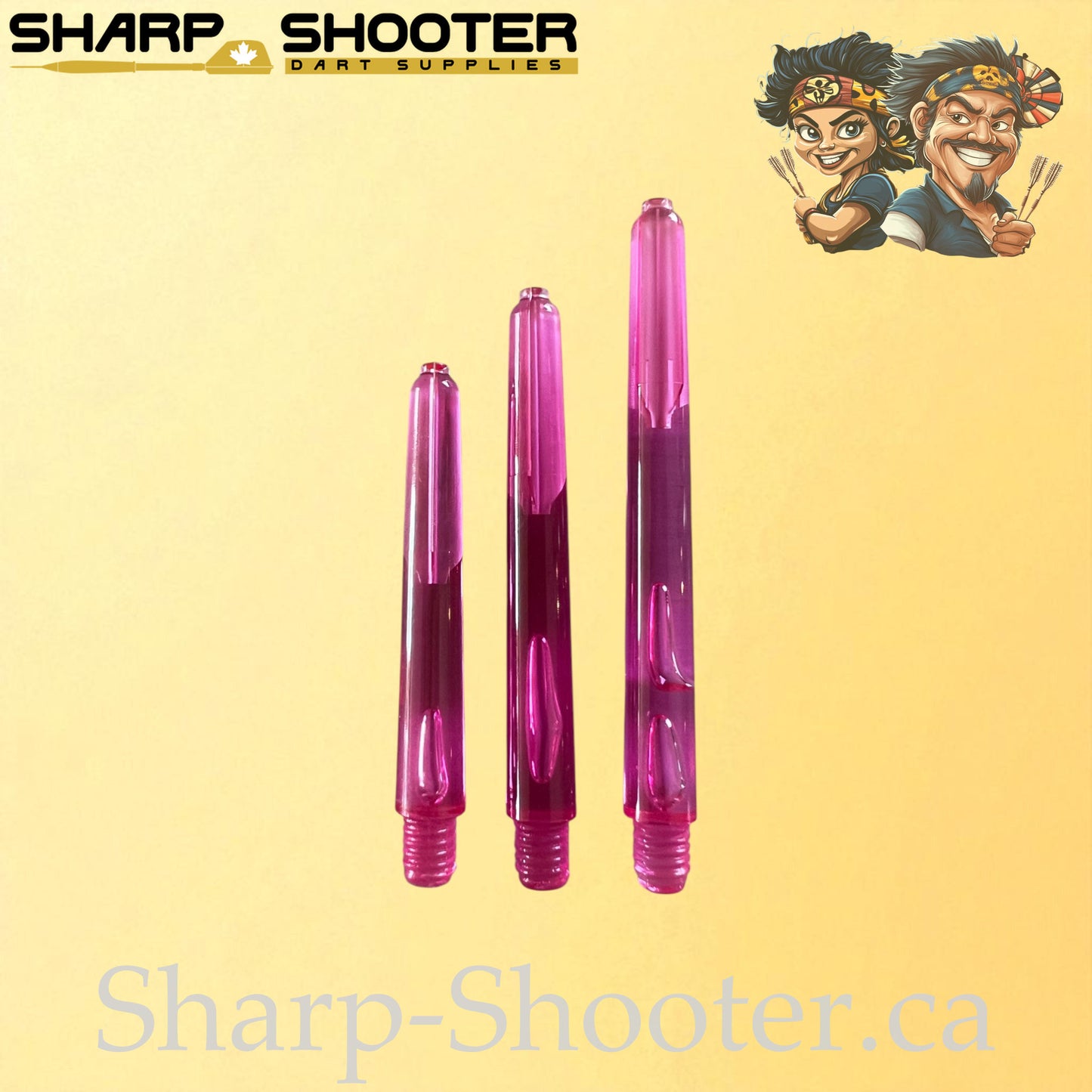 Neon – DS25 – Plastic Dart Shafts – 35mm / 41mm / 48mm – Translucent Neon – 3 Pack