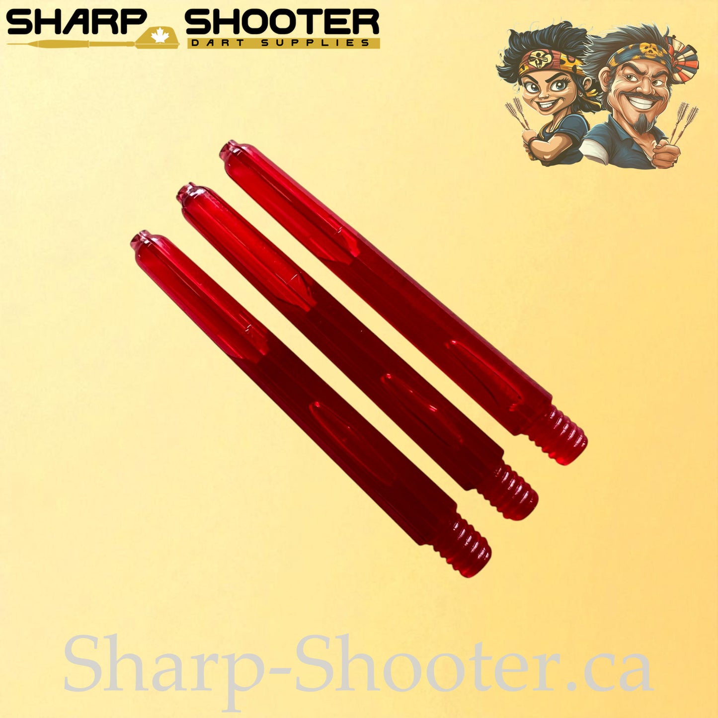 Neon – DS25 – Plastic Dart Shafts – 35mm / 41mm / 48mm – Translucent Neon – 3 Pack