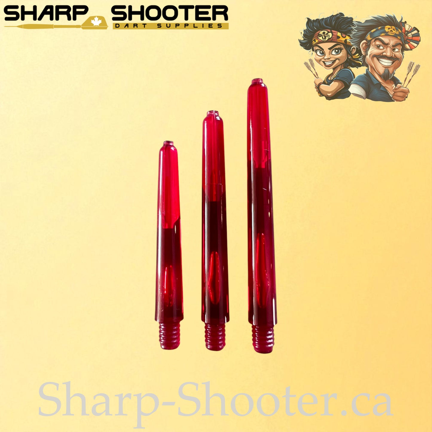 Neon – DS25 – Plastic Dart Shafts – 35mm / 41mm / 48mm – Translucent Neon – 3 Pack