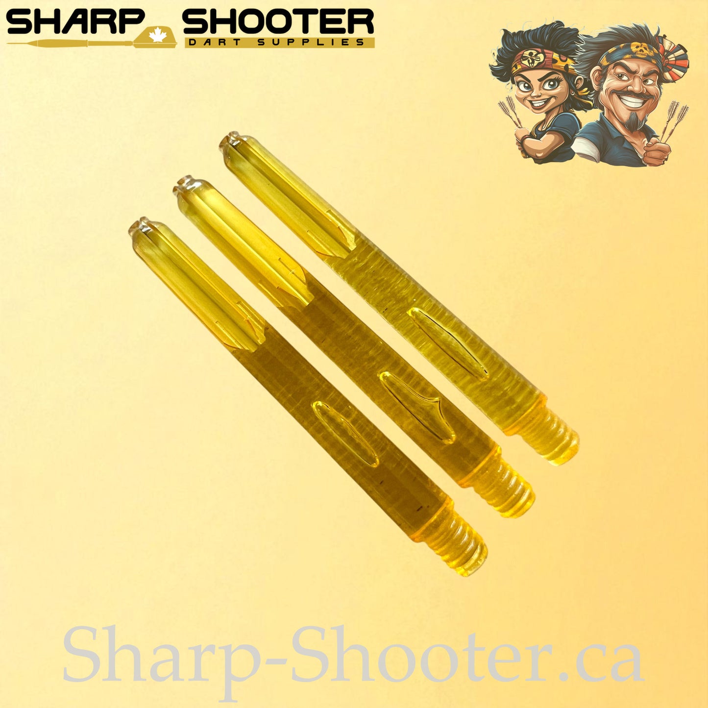 Neon – DS25 – Plastic Dart Shafts – 35mm / 41mm / 48mm – Translucent Neon – 3 Pack
